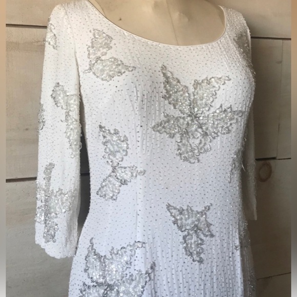 Vintage 1960s Hand Beaded Rayon Gown - Picture 3 of 3